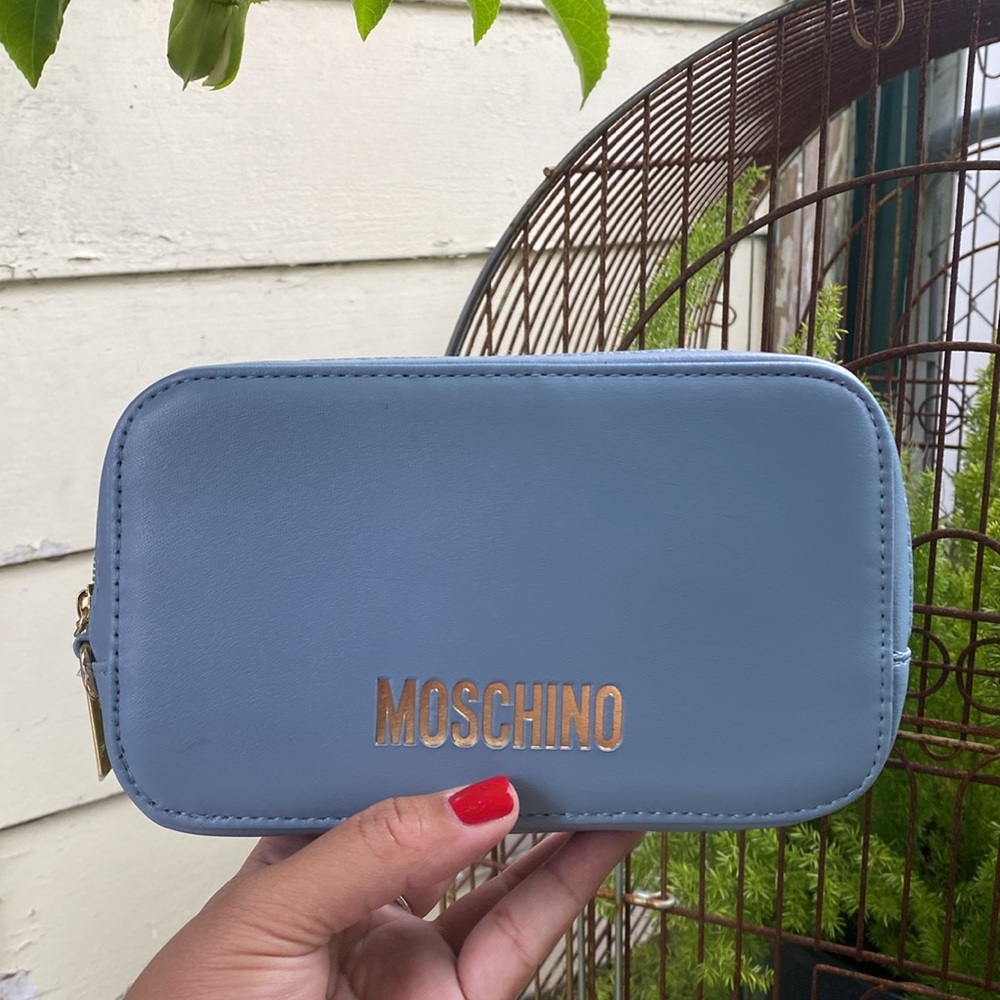 Moschino x China Airlines Business Class Toiletry Blue Bag Wristlet